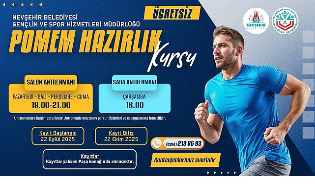 Nevşehir'de POMEM Hazırlık Kursu: Ücretsiz Fiziki Yeterlilik ve Spor Parkuru Kaydı Başladı