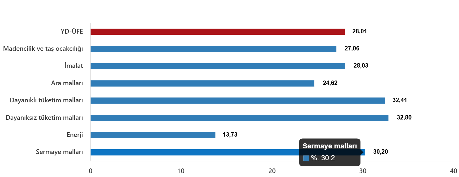 YD-ÜFE Ağustos 2025: Yıllık %28,01 Artış ve Aylık %1,32 Değişim Raporu