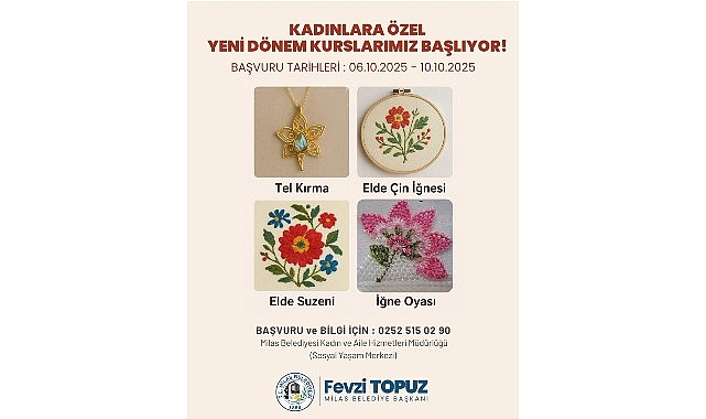 Milas'ta Kadınlara Yönelik El Sanatları Kursları Yeni Katılımcılarla Büyüyor