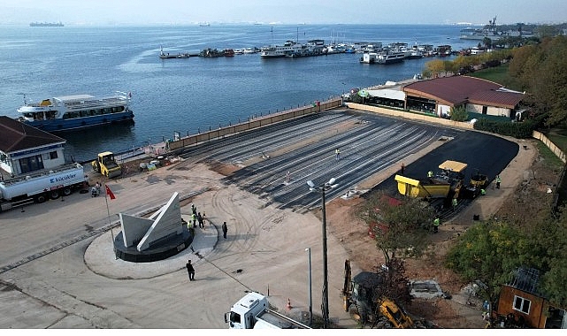 1 Mart Vapurlu Yolculuk İçin 1. Otobüs Kavşağı: 1 Mart Vapur İskelesi Otoparkında Yükselen İlerleme