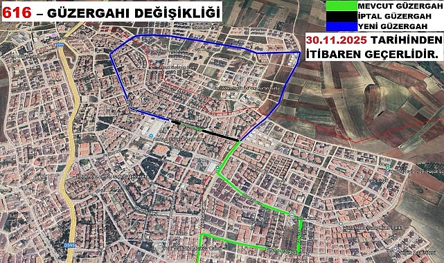 İnegöl Toplu Ulaşımında Yeni Hat Düzenlemeleri: 610, 610/H, 616 ile 616/H ve 617/H Güzergâhlarında Değişiklikler