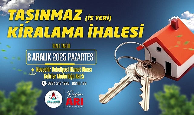 Nevşehir Belediyesi’nin Taşınmaz Kiralama İhalesi: 15 Taşınmaz 3, 5 ve 10 Yıl İçin Satışa Çıkıyor