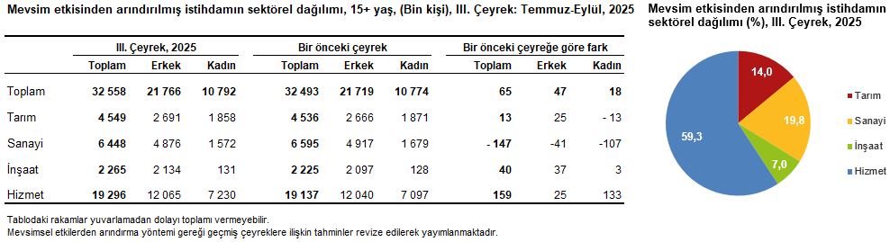 Türkiye İşgücü Göstergeleri: III. Çeyrekte Mevsimsel Düzeltmeler ve Detaylı Dağılım