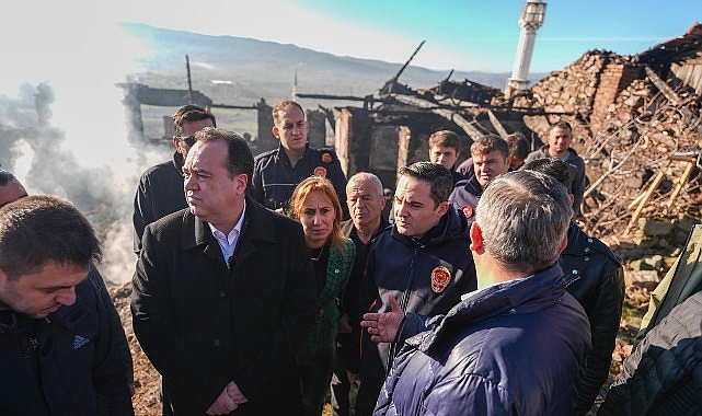 Manisa Büyükşehir Belediye Başkanı Dutlulu, Evciler Yangını Bölgesinde Alanda İnceleme ve Ailelere Taziye Ziyareti