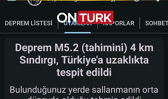 Sındırgı Merkezli 5.2 Büyüklüğünde Deprem Korkuttu