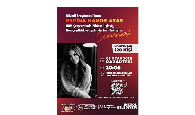 İnegöl'de Otizmli Yazar Espina Hande Ayas ile Zihinsel İşleyiş ve Nöroçeşitlilik Semineri