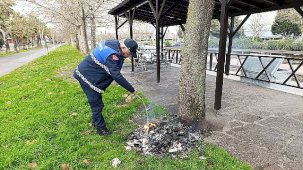 İzmit Kuş Cenneti’nde Devriye Ekiplerinden Olası Yangına Hızlı Müdahale