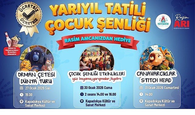 Nevşehir Belediyesi Yarıyıl Tatili Çocuk Şenliği: Eğlence ve Öğrenme Dolu Üç Gün