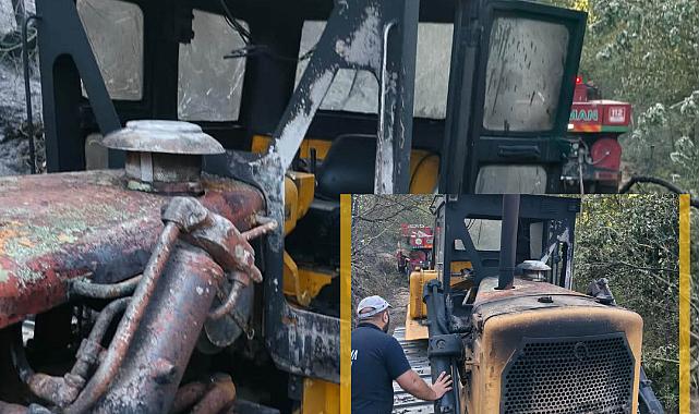 Susurluk’taki Orman Yangınında Dozer Alevlerin Arasında Kaldı: Personel Yara Almadan Kurtuldu