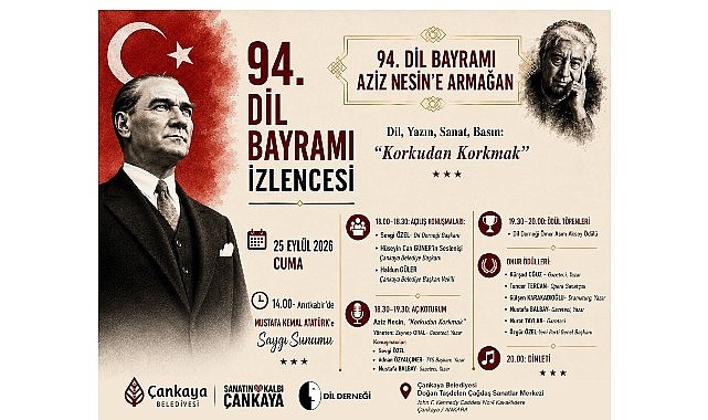 94. Dil Bayramı, Aziz Nesin Anısına Ankara’da Düzenleniyor