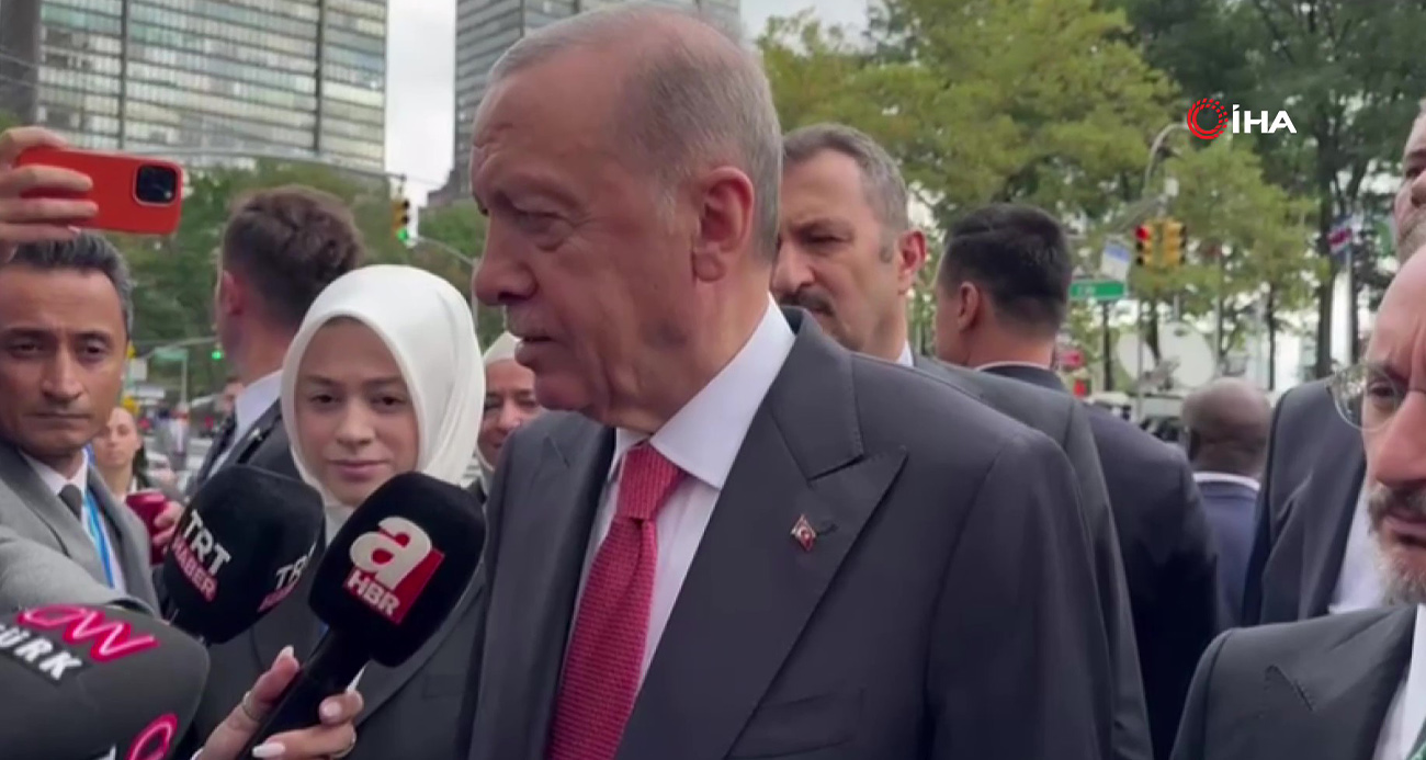 CUMHURBAŞKANI ERDOĞAN BM GENEL KURULU'NDA KONUŞMASININ ARDINDAN BASIN MENSUPLARININ SORULARINI YANITLADI