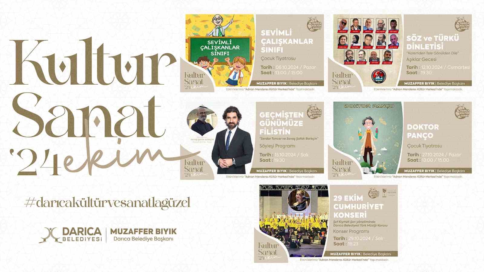 DARICA BELEDİYESİ EKİM AYI KÜLTÜR SANAT ETKİNLİKLERİ AÇIKLANDI