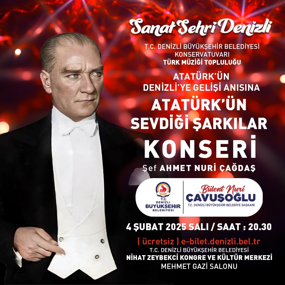 DENİZLİ BÜYÜKŞEHİR BELEDİYESİ ATATÜRK'Ü ANMA GÜNÜNÜ COŞKUYLA KUTLAYACAK
