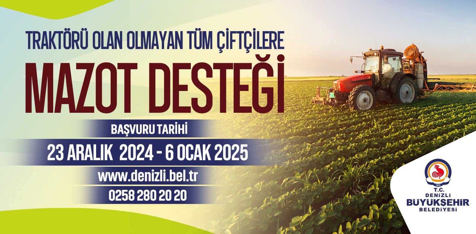 DENİZLİ BÜYÜKŞEHİR BELEDİYESİ ÇİFTÇİLERE MAZOT DESTEĞİ SAĞLIYOR