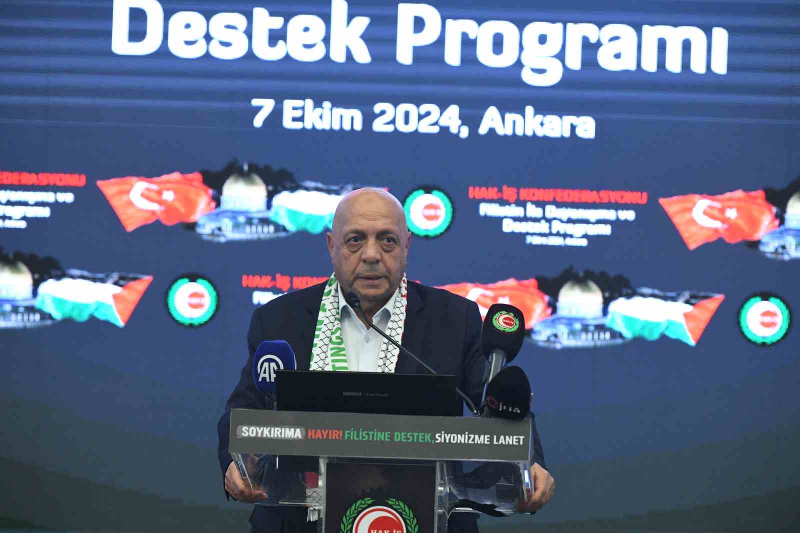 HAK-İŞ KONFEDERASYONU, FİLİSTİN İLE DAYANIŞMA VE DESTEK PROGRAMI DÜZENLEDİ