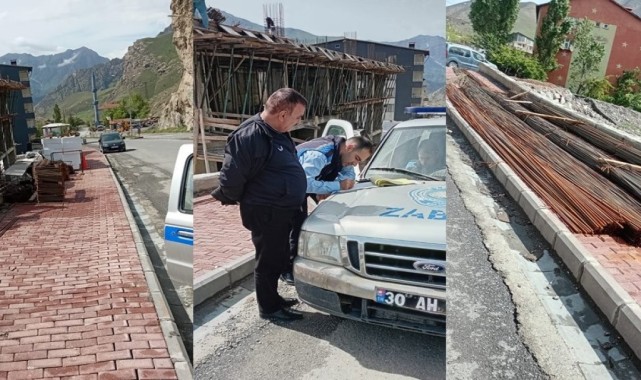 Kaldırıma İnşaat Malzemesi Yığan Bina Sahibine Cezai İşlem Uygulandı