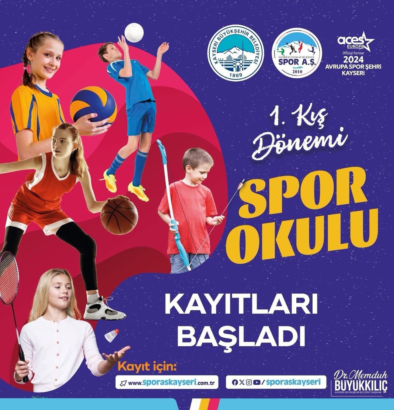 KAYSERİ BÜYÜKŞEHİR BELEDİYESİ SPOR OKULLARI KAYITLARI BAŞLADI