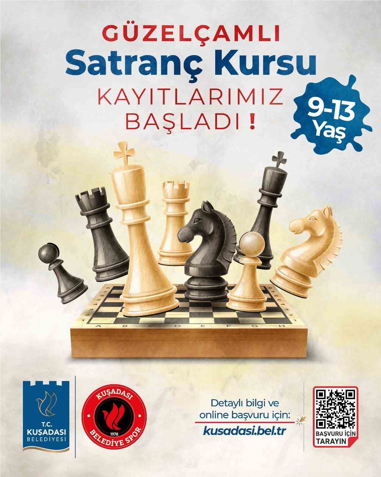 KUŞADASI BELEDİYESİ, ÇOCUKLAR İÇİN ÜCRETSİZ SATRANÇ KURSLARI DÜZENLİYOR