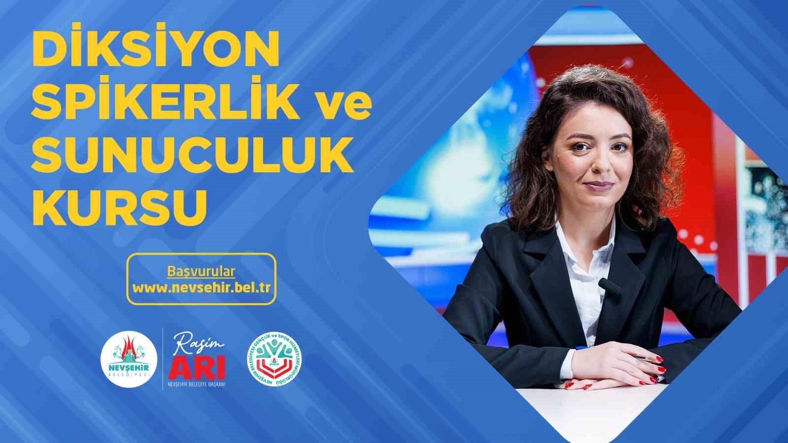 NEVŞEHİR BELEDİYESİ GENÇLİK VE SPOR HİZMETLERİ MÜDÜRLÜĞÜ'NDEN DİKSİYON, SPİKERLİK VE SUNUCULUK KURSU