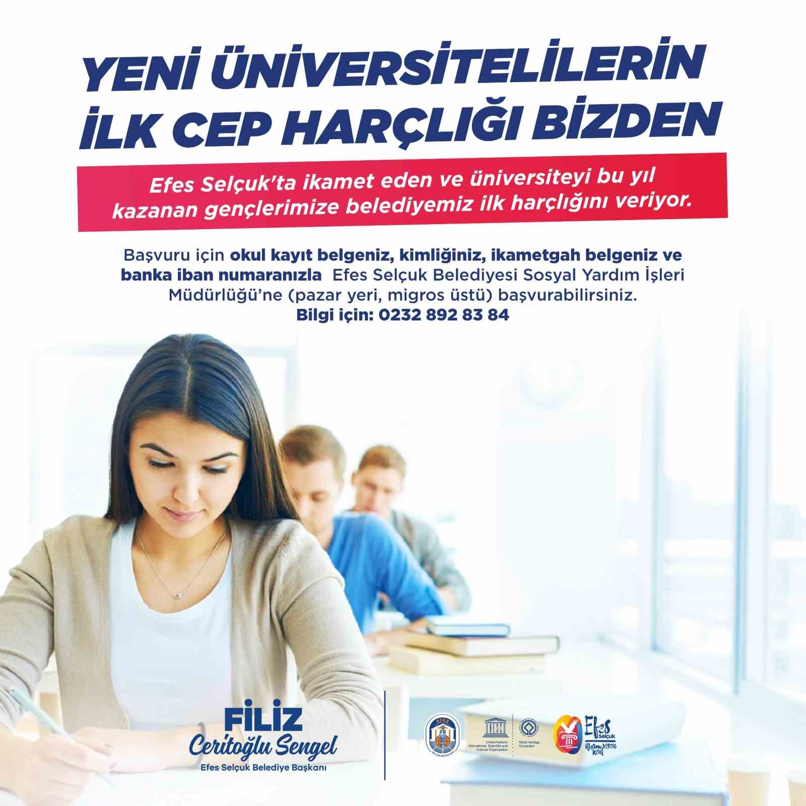 SELÇUK BELEDİYESİ ÜNİVERSİTE ÖĞRENCİLERİNE HARÇLIK DESTEĞİ SUNUYOR