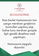 RİZE DEVLET HASTANESİ’NDE YANGIN MERDİVENLERİNE İLİŞKİN YAPILAN DÜZENLEME