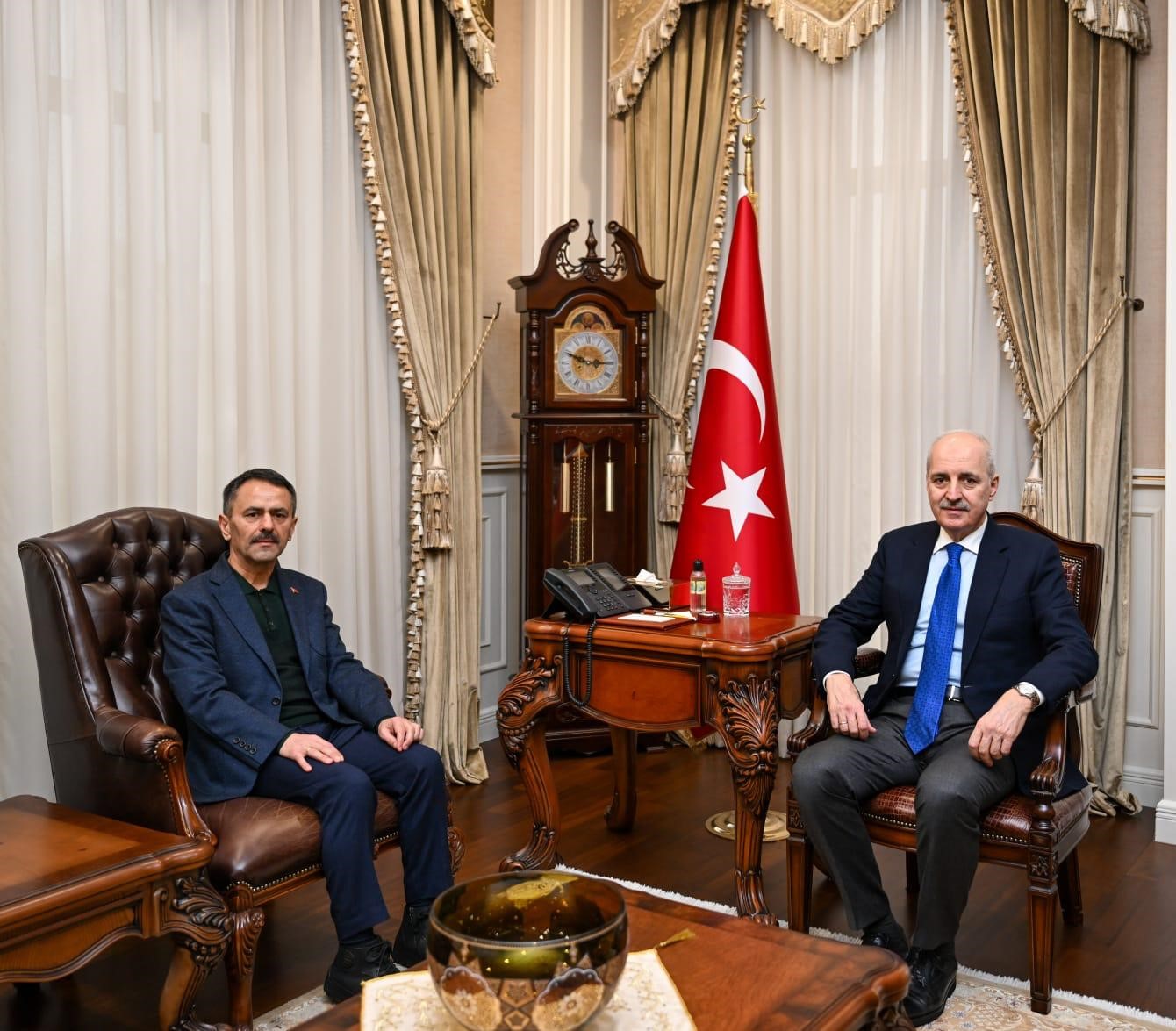 TBMM BAŞKANI NUMAN KURTULMUŞ, KOCAELİ VALİSİ İLHAMİ AKTAŞ'I ZİYARET ETTİ